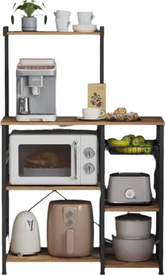 Image de Étagère de cuisine – Étagère de stockage – Étagère pour boulangerie – Espace de rangement supplémentaire – 90 x 40 x 132 cm