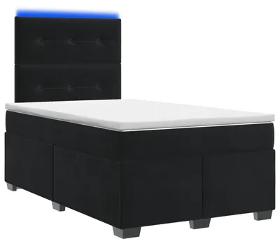 Image de vidaXL Lit boxspring avec matelas noir 120 x 190 cm velours