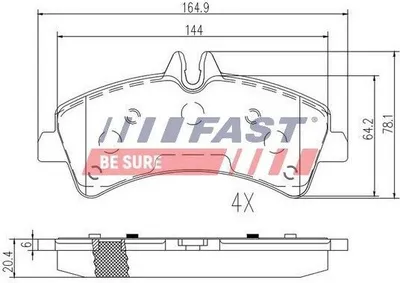 Produktbild von FAST Bremsbeläge Satz Hinten Bremsklötze für VW CRAFTER 30-50 Kasten (2E) FT29023