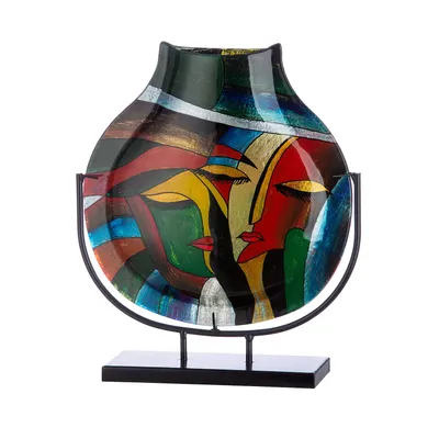 Produktbild von Casablanca by Gilde Glasart Dekovase Vero, handbemalt H. 38 cm,44660
