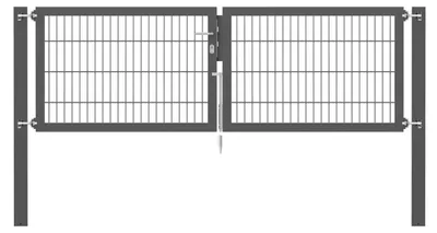 Immagine prodotto di Alberts 637064 Cancello doppio Flexo con accessori, antracite, larghezza 250 cm, altezza 80 cm