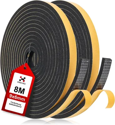 Produktbild von Dichtungsband 8 m, selbstklebend, 9 mm x 6 mm, für Fenster und Türen