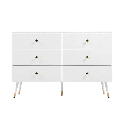 Produktbild von Sideboard mit Schubladen Kommode 120x40x80cm Schubladenschrank für Schlafzimmer und Wohnzimmer Weiß