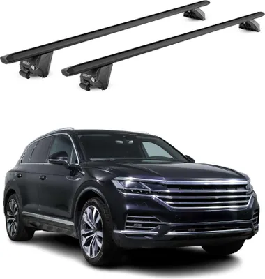 Produktbild von Dachträger Grundtäger für VW Touareg mk3 2018-2025 100kg Alu Schwarz 2 tlg ABE