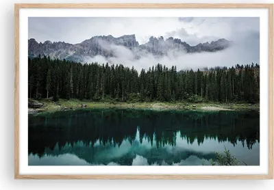 Produktbild von Gerahmtes Poster - Rahmen in heller Eiche - Landschaft Berge Wolken - 91,5x61 cm - Wand Bild - Wanddeko - Wandbilder - Kunstposter - Wandposter - Bilderrahmen - Bilder - Kunstdruck - P2NAA91x61-4671