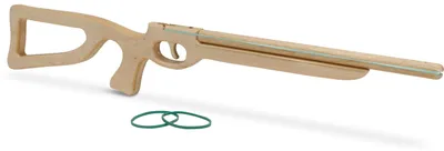 Produktbild von BestSaller 1241 Holz-Gewehr im Wettkampf Design mit Funktion inkl. Schieß-Gummis, ca 62 cm, natur