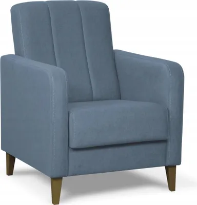 Produktbild von Sessel - Blau - 67x87x77 cm B/H/T - Easy Clean Material - Kompakte Abmessungen - Modern Ohrensessel - DELTA