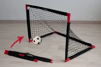 Produktbild von Fussballtor Kinder für Garten - komplett klappbar - 90x60cm - inkl. Fussball und Bodenanker