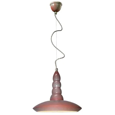 Produktbild von Ferroluce Vague-Vintage Hängeleuchte Ø 40cm Dunkelrot Rund