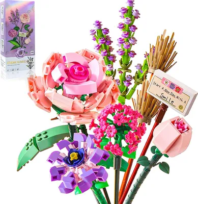 Produktbild von Kreative blumen aus bausteinen, 547 teile, dekoratives blumenstrauß modell für zuhause