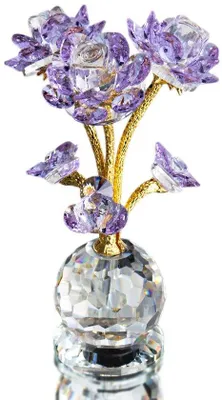 Produktbild von Gläserne Blumenfiguren, farbige Glasrosen, dekorative Glasobjekte für den Haushalt und Hochzeit, Sammlerstücke