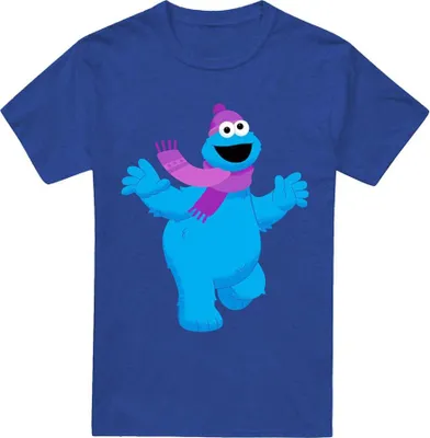 Immagine prodotto di Sesame Street - "Amici pelosi per sempre!" Maglietta da uomo/donna unisex TV21234 (XXL) (blu reale)