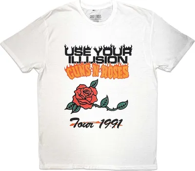 Produktbild von Guns N Roses - "Use Your Illusion Tour 1991" T-Shirt für Herren/Damen Uni RO8548 (L) (Weiß)
