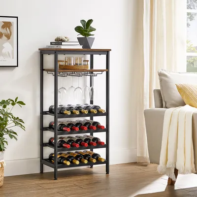 Obrázek produktu pro Stojan bar na víno a sklenice industriální LOFT 100 cm
