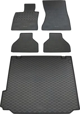 Produktbild von Rigum Gummi Fußmatten + Kofferraumwanne im Set für BMW X5 E70