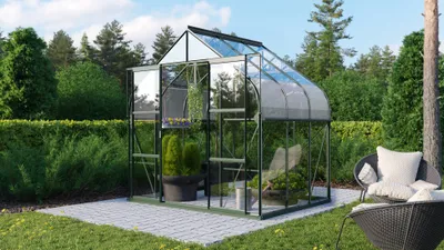 Produktbild von Vitavia Gewächshaus "Dione 5000" inkl. Stahlfundamentrahmen smaragd grün 5,0 m² 3 mm ESG