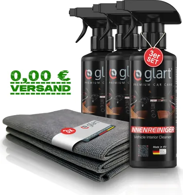 Produktbild von Glart 45IR3 3 Auto Innenreiniger 500 ml + 3 Mikrofasertücher Cockpitpflege