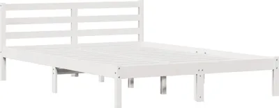 Produktbild von vidaXL Bettrahmen Weiß 225,5 x 145,5 x 69,5 cm Massivholz Kiefer