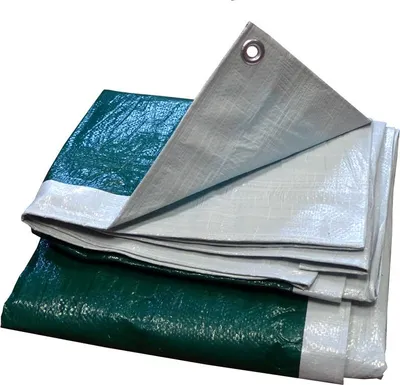 Produktbild von Leichte Plane 140 g/m² Weiß/Grün 4 m x 5 m