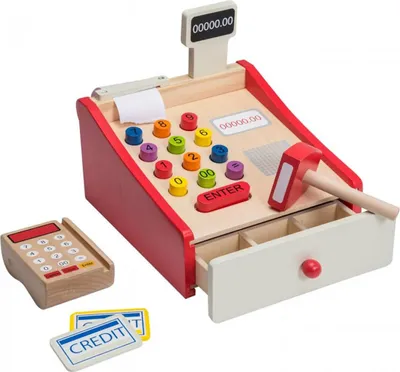 Obrázok produktu pre Drevená hracia pokladňa so skenerom / Joueco