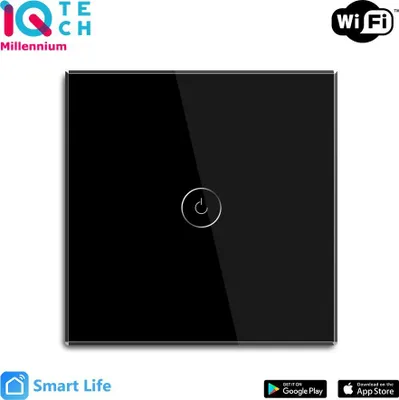 Image de iQtech Millennium NoN WiFi, 1 interrupteur Smartlife, noir