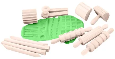 Obrázek produktu pro EDUPLAY 370073 Sada dřevěných modelovacích nástrojů pro práci s modelínou, přírodní, 12 kusů (1 sada)