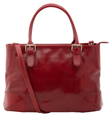 Immagine prodotto di Borsa a tracolla da donna, in vera pelle di vacchetta, con tracolla removibile, prodotta in Italia