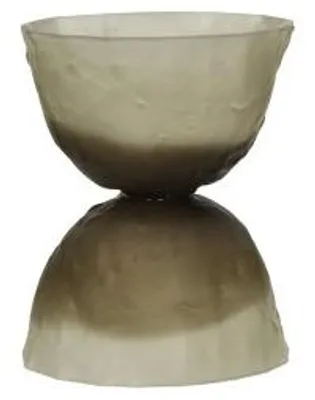 Productafbeelding van Pomax Diabolo vaas en windlicht van glas, rookgrijs, diameter 12 cm, hoogte 15 cm
