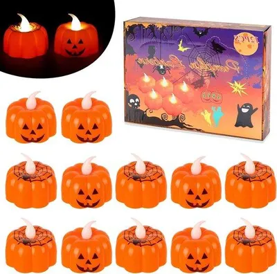 Produktbild von LED-Lichterketten - Vlamloos - Flikkerend - Batteriebetrieben - Halloween Deko - 12 Stück