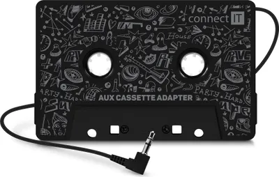Produktbild von CONNECT IT AUX Kassettenadapter, 3,5 mm Klinke, schwarz