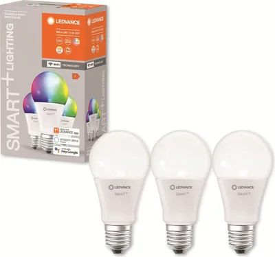 Produktbild von LEDVANCE SMART+ WiFi Classic Multicolour, Intelligentes Leuchtmittel, WLAN, Weiß, Integrierte LED, E27, Multi