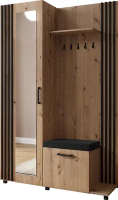 Produktbild von Masseno Garderobe-Set ARMADIO 137/207/42 cm Modern Garderobenschrank Eiche Artisan