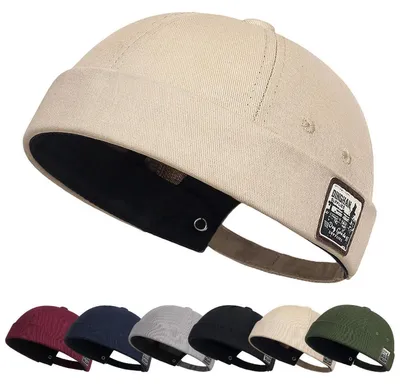 Produktbild von Docker Cap Herren Verstellbar Baumwolle Gerollter Bund Beige
