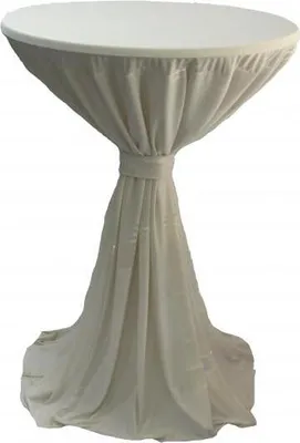 Produktbild von Gastro Uzal Stehtischhusse mit Schleife Set 2 teilig in creme 80-100 cm rund