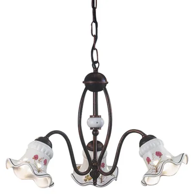 Immagine prodotto di CLASSIC CHIETI C168/3, Lampada a Soffitto Sospensione in Vetroceramica, Ferroluce