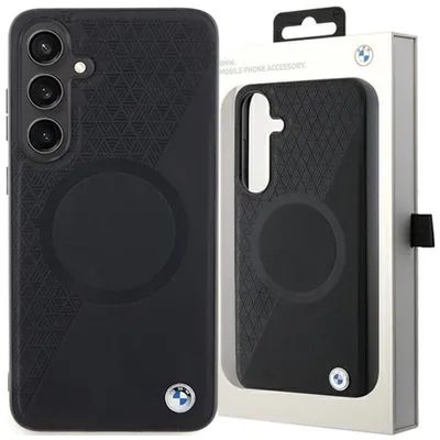 Produktbild von BMW BMHMS24S23RTPK S24 S921 schwarz hardcase Signature Leather Half Textured & Circle MagSafe Schutzhülle