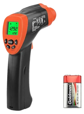Produktbild von Infrarot-Thermometer, kontaktlose Messung, einstellbare Emissivität, Orange
