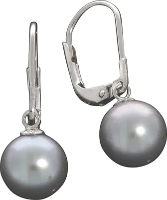 Produktbild von F Ohrhänger 925/- Sterling Silber 2,5cm grau Süßwasserzuchtperle grau 373230007-92