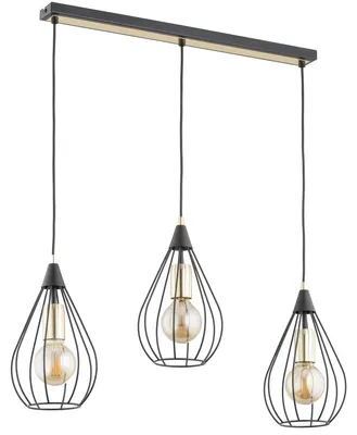 Zdjęcie produktu dla Lampa wisząca MANAGOS czarno-złota 3xE27x15W metal wym:85x17x75cm IP20 Alfa