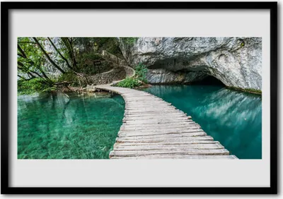 Produktbild von Bild 100x70 MDF-Rahmen Wandkunst Architektur Bridge Lake