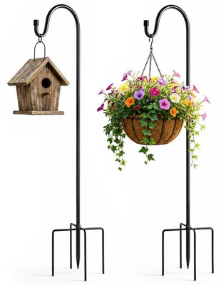 Obrázek produktu pro Zahradní hák, kov, výška nastavitelná, 120 cm, 2 kusy, 5 hrotů, černá barva