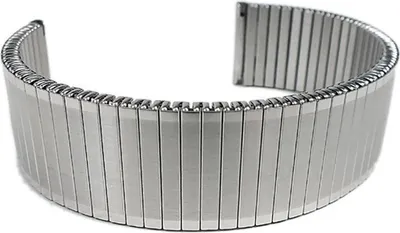 Produktbild von Minott Flex Ersatzband Uhrenarmband Edelstahl Zugband Silberfarben, Stegbreite:10mm