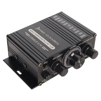 Immagine prodotto di Amplificatore di potenza Bluetooth 5.0, qualità del suono chiara, lega di alluminio, da 20 Hz a 20 kHz, 12 V, universale per auto e casa
