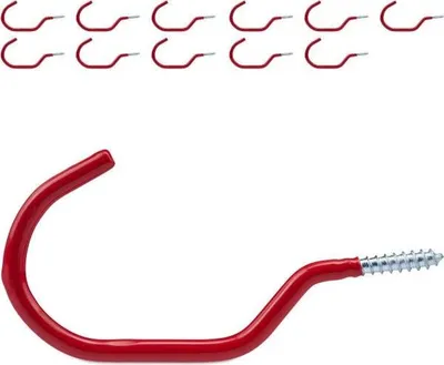 Produktbild von Schraubhaken 12er Set, PVC-beschichtet, für Fahrräder, Wand- oder Deckenmontage