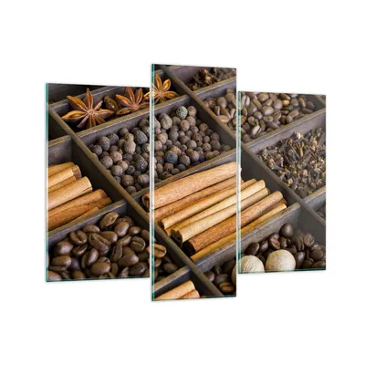 Produktbild von Bilder auf glas - Zimt Vanille Kaffee Getreide - 130x100cm - Glasbilder - Wandbilder - Kunstdruck - zum Aufhängen bereit - Wanddekoration aus Glas - Glas Bilder - Wandbild auf Glas - GCB130x100-2311