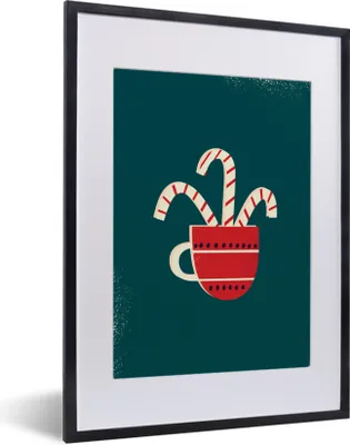 Produktbild von MuchoWow® MuchoWow® Gerahmtes Poster Weihnachtsschmuck - Weihnachten - Tasse 30x40 cm - Poster mit zchwarzem Bilderrahmen - Wandposter Schlafzimmer