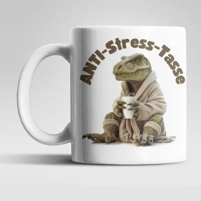 Produktbild von Anti Stress Dino T-Rex Kaffeetasse Teetasse Tasse Geschenkidee 325 ml