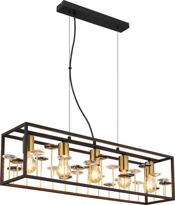 Produktbild von Globo Lighting Hängeleuchte Metall schwarz matt, 5x E27