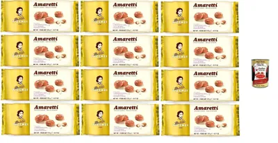 Produktbild von Matilde Vicenzi - Biscotti Amaretti, Pasticcini Tradizionali, Knusprig und bröckelig kekse, buiscuits mit Mandeln aus Sizilien, 12x 175g + Italian Gourmet polpa 400g