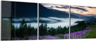 Produktbild von DEQORI Glasbild Echtglas 3x50x50 cm 'Nebelhauch am Morgen' Wandbilder XXL groß